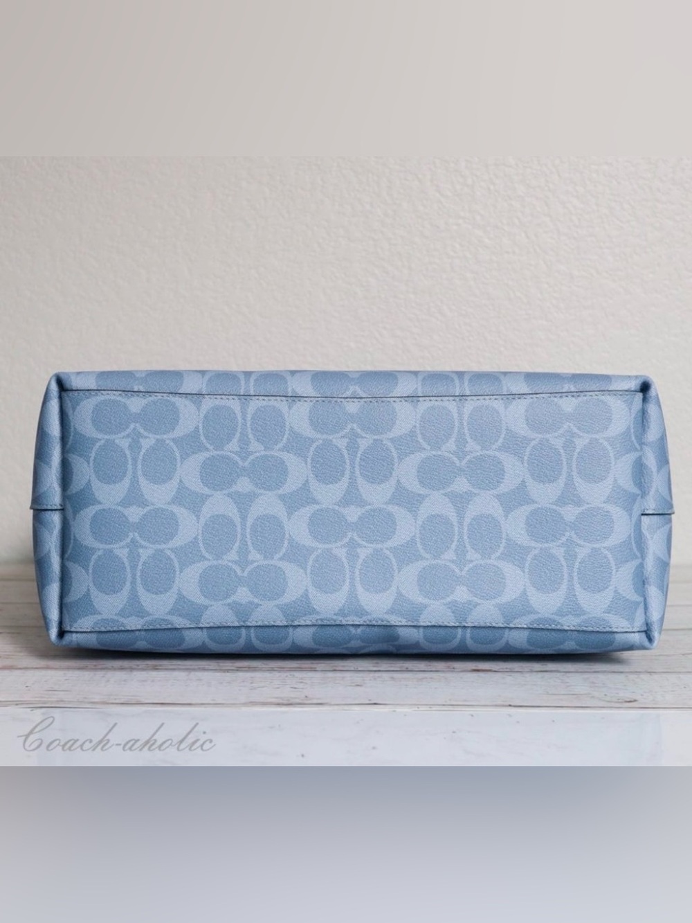 Coach Blue Denim Look Canvas Tote - Picture 5 of 10